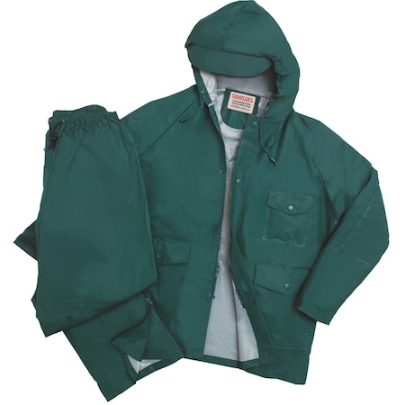 2 Piece Rainsuit W/Hood,Green,Xs